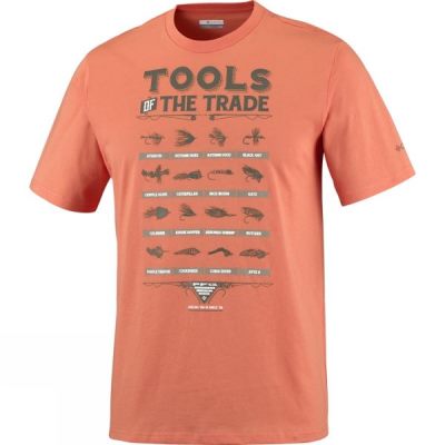 Playeras Columbia PFG Tools Elements Manga Corta Hombre Naranjas - Chile ZJM849351